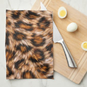 Leopard Jaguar Cat Brown Fur Muster-24609 Geschirrtuch (Viertel Falte)