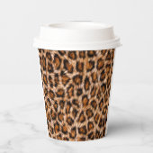 Leopard Jaguar Cat Brown Fur Muster-24609 Kaffee Pappbecher (Rückseite)