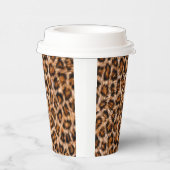 Leopard Jaguar Cat Brown Fur Muster-24609 Kaffee Pappbecher (Rechts)