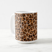 Leopard Jaguar Cat Brown Fur Muster-24609 Kaffeetasse (Vorderseite Links)