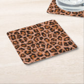 Leopard Jaguar Cat Brown Fur Muster-24609 Rechteckiger Pappuntersetzer (angewinkelt)