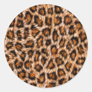 Leopard Jaguar Cat Brown Fur Muster-24609 Runder Aufkleber