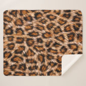 Leopard Jaguar Cat Brown Fur Muster-24609 Sherpadecke (Vorderseite (Horizontal))