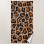 Leopard Jaguar Cat Brown Fur Muster-24609 Strandtuch (Vorderseite)