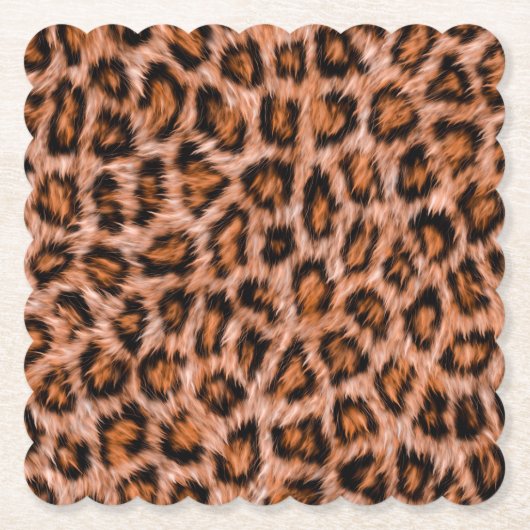 Leopard Jaguar Cat Brown Fur Muster-24609 Untersetzer (Vorderseite)