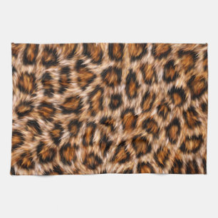Leopard Jaguar Katze Braunes Fell Muster Geschirrtuch