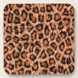 Leopard Jaguar Katze Braunes Fell Muster Getränkeuntersetzer