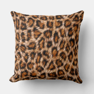 Leopard Jaguar Katze Braunes Fell Muster Kissen