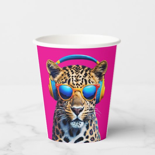 Leopard Jammin' Pappbecher (Vorderseite)
