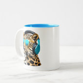 Leopard Jammin' Zweifarbige Tasse (Vorderseite Links)