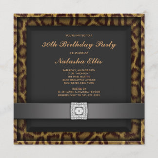 Leopard jede beliebige Zahl Geburtstagspartei Einladung