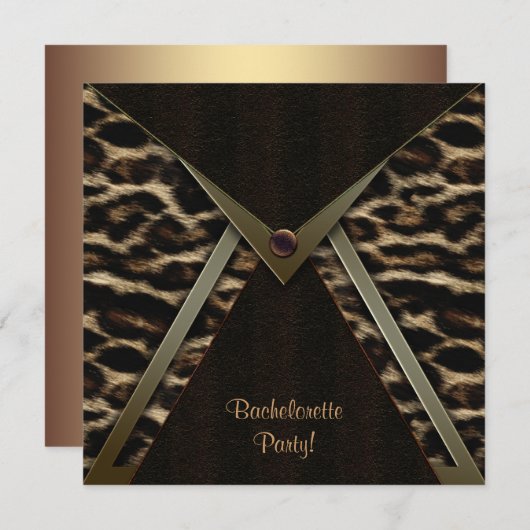 Leopard Junggeselinnen-Abschied Einladung (Vorne/Hinten)