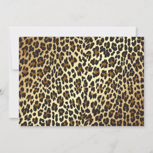 Leopard Junggeselinnen-Abschied Einladungen (Rückseite)