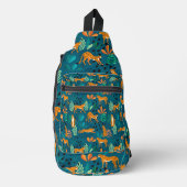 Leopard Jungle Blue Crossbody Bag (Vorderseite)