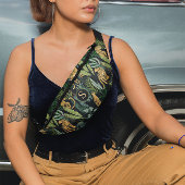 Leopard Jungle Forest Illustration Seamless Custom Bauchtasche