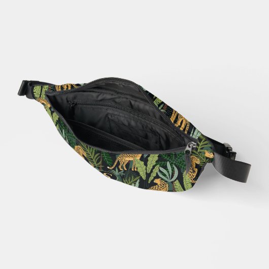 Leopard Jungle Forest Illustration Seamless Custom Bauchtasche (Offen)