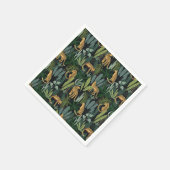 Leopard Jungle Forest Illustration Seamless Custom Serviette (Ecke)