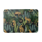 Leopard Jungle Forest Illustration Seamless Patter Badematte (Vorderseite)