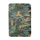 Leopard Jungle Forest Illustration Seamless Patter Badematte (Vorderseite Vertikal)