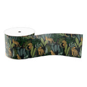 Leopard Jungle Forest Illustration Seamless  Ripsband (Spule)