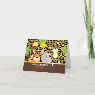 Leopard Jungle Friends Kinderdusche Danke Karten