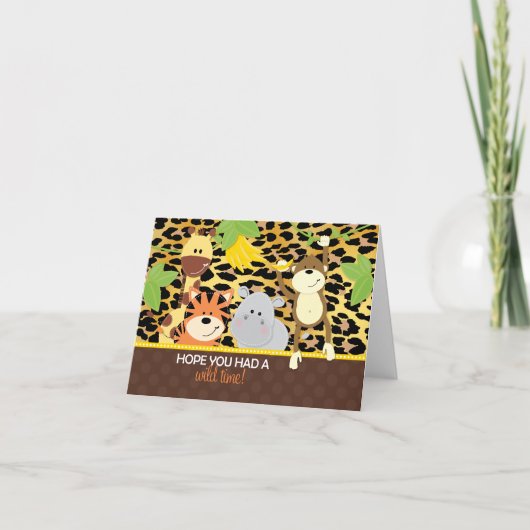 Leopard Jungle Friends Kinderdusche Danke Karten (Vorderseite)
