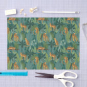 Leopard Jungle Muster Grüner Hintergrund Seidenpapier (Handwerk)