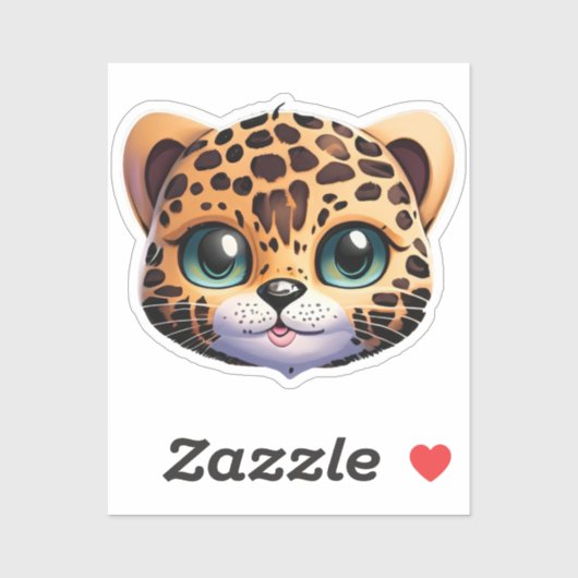 Leopard Jungle Safari Animal Cartoon Graphic Aufkleber (Blatt)