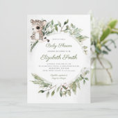 Leopard Jungle Safari Grüne Babydusche Einladung (Stehend Vorderseite)