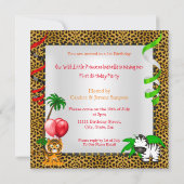 Leopard Jungle Safari Wild Ethnic Einladung (Rückseite)