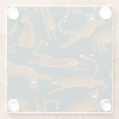 Leopard Jungle: Tierdruck Vintag. Glasuntersetzer (Rückseite)