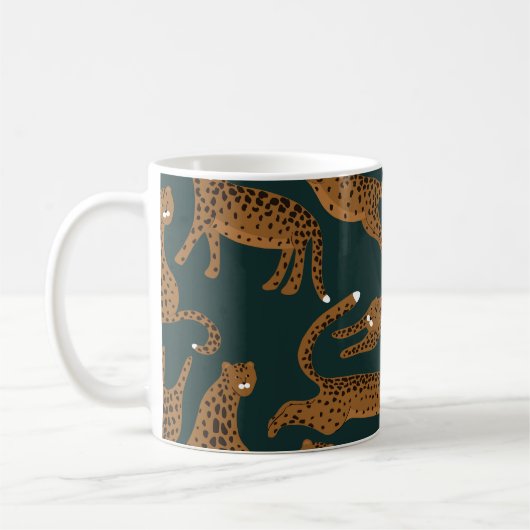 Leopard Jungle: Tierdruck Vintag. Kaffeetasse (Links)