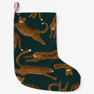 Leopard Jungle: Tierdruck Vintag. Kleiner Weihnachtsstrumpf