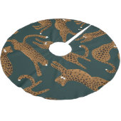 Leopard Jungle: Tierdruck Vintag. Polyester Weihnachtsbaumdecke (Schrägansicht)