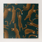 Leopard Jungle: Tierdruck Vintag. Puzzle (Horizontal)