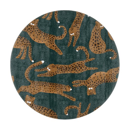 Leopard Jungle: Tierdruck Vintag. Schneidebrett (Vorderseite)