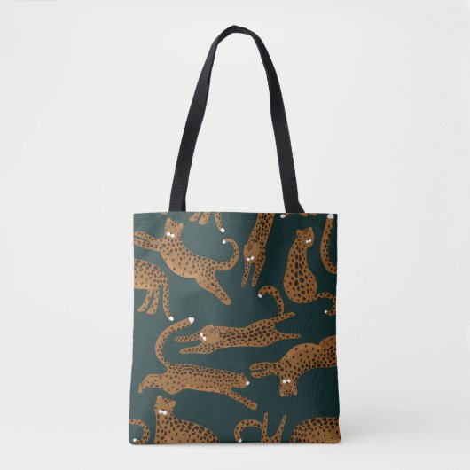 Leopard Jungle: Tierdruck Vintag. Tasche (Vorderseite)