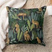 Leopard-Jungle-WaldIllustration Nahtlos Kissen (Decke)