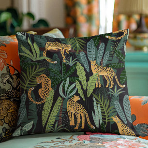 Leopard-Jungle-WaldIllustration Nahtlos Kissen