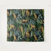 Leopard-Jungle-WaldIllustration Nahtlos Wandteppich (Vorderseite (Horizontal))