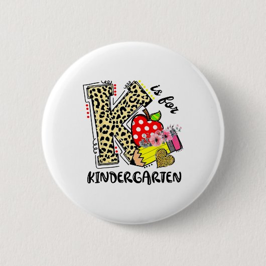 Leopard K ist für den Kindergarten Schüler Lehrer  Button (Vorderseite)