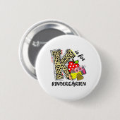 Leopard K ist für den Kindergarten Schüler Lehrer  Button (Vorne & Hinten)