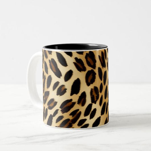 Leopard-Kaffee-Tasse: Chic Office-Tasse Zweifarbige Tasse (Vorderseite Links)