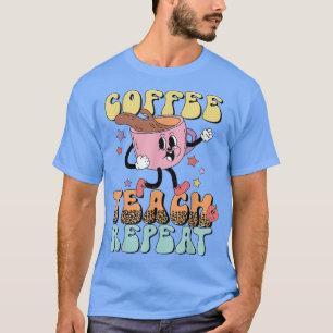 Leopard-Kaffee-Tee wiederholt lustigen Lehrer zurü T-Shirt