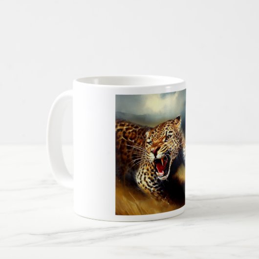 Leopard Kaffeetasse (Vorderseite Links)