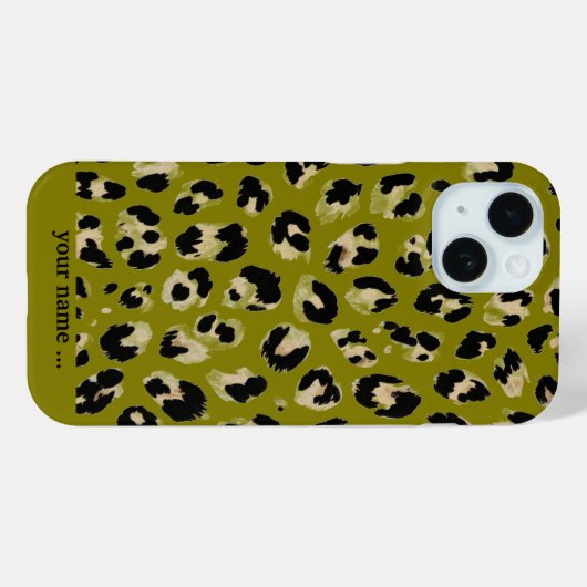 Leopard Kaki Print Case-Mate iPhone Hülle (Rückseite (Horizontal))