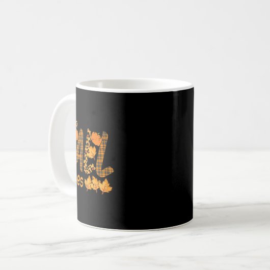 Leopard Kariert Herbst Sichtbarer Herbst Erntedank Kaffeetasse (Vorderseite Links)