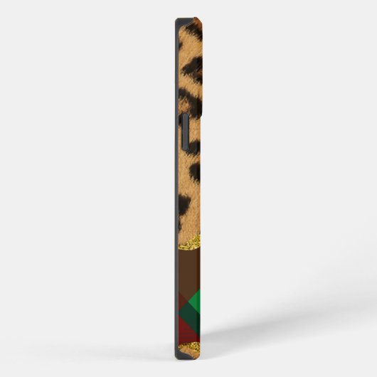 Leopard Kariert iPhone Hülle (Rechte Seite)