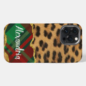 Leopard Kariert iPhone Hülle (Rückseite (Horizontal))