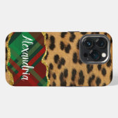 Leopard Kariert iPhone Hülle (Rückseite (Horizontal))